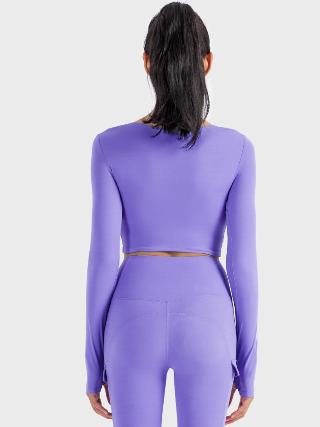 Ruched Cropped Long Sleeve Top
