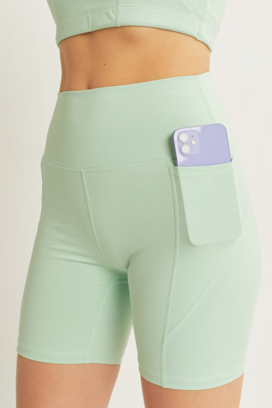 High Waist Seam Active Shorts