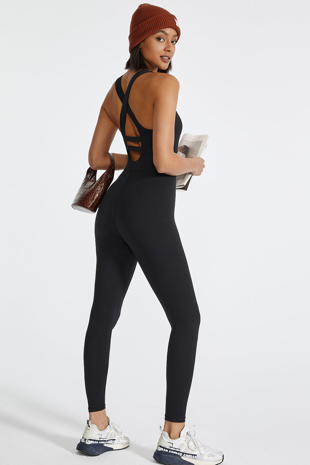 Crisscross Back Active Jumpsuit